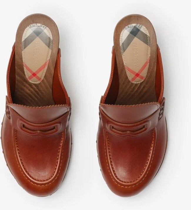 Burberry Leather Potter Clogs Size: 38 - Image 5