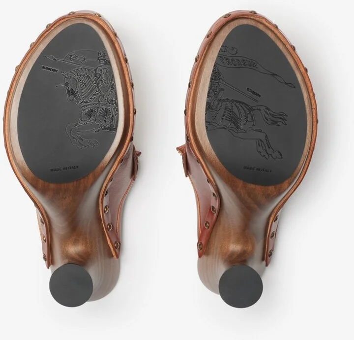 Burberry Leather Potter Clogs Size: 38 - Image 6
