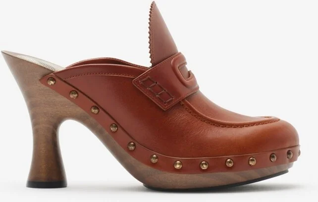 Burberry Leather Potter Clogs Size: 38