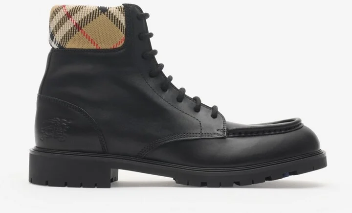 Burberry Leather Rogue Combat Boots Size: 41