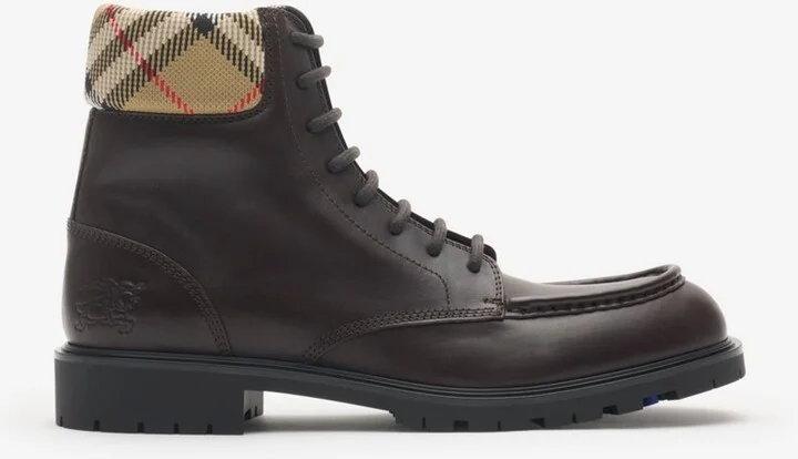 Burberry Leather Rogue Combat Boots Size: 42