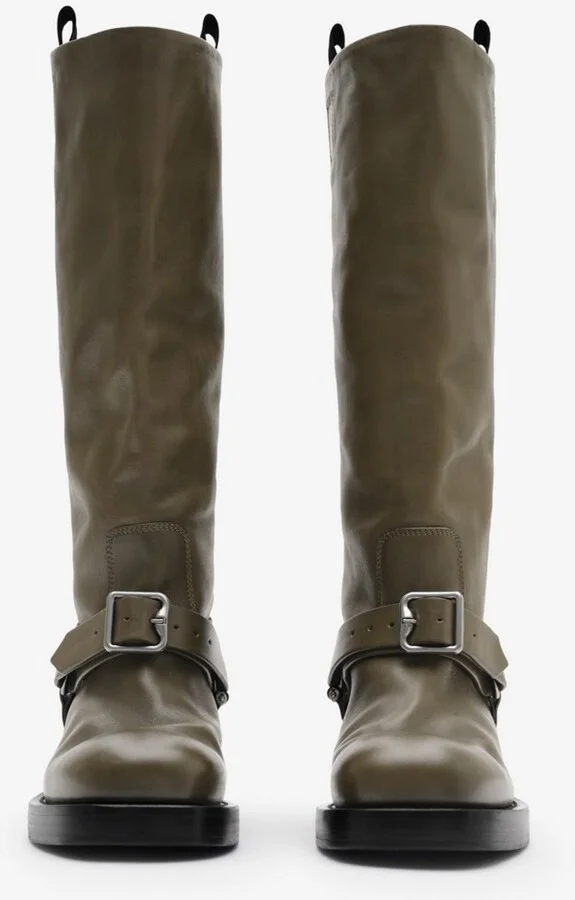 Burberry Leather Saddle High Boots Size: 35 - Image 3