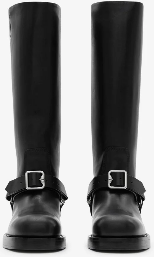 Burberry Leather Saddle High Boots Size: 35 - Image 3