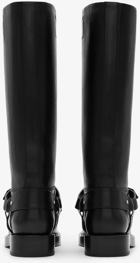 Burberry Leather Saddle High Boots Size: 35 - Image 4