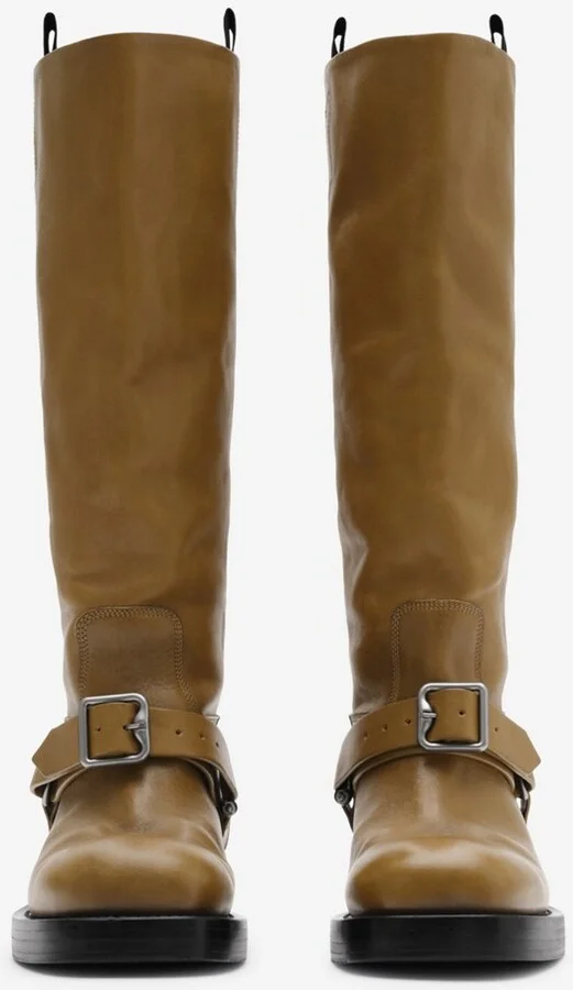 Burberry Leather Saddle High Boots Size: 36 - Image 3
