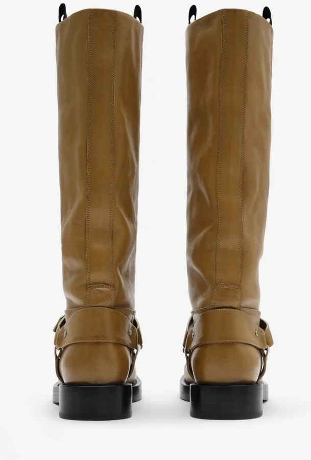 Burberry Leather Saddle High Boots Size: 36 - Image 4