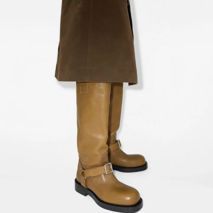 Burberry Leather Saddle High Boots Size: 36 - Image 6
