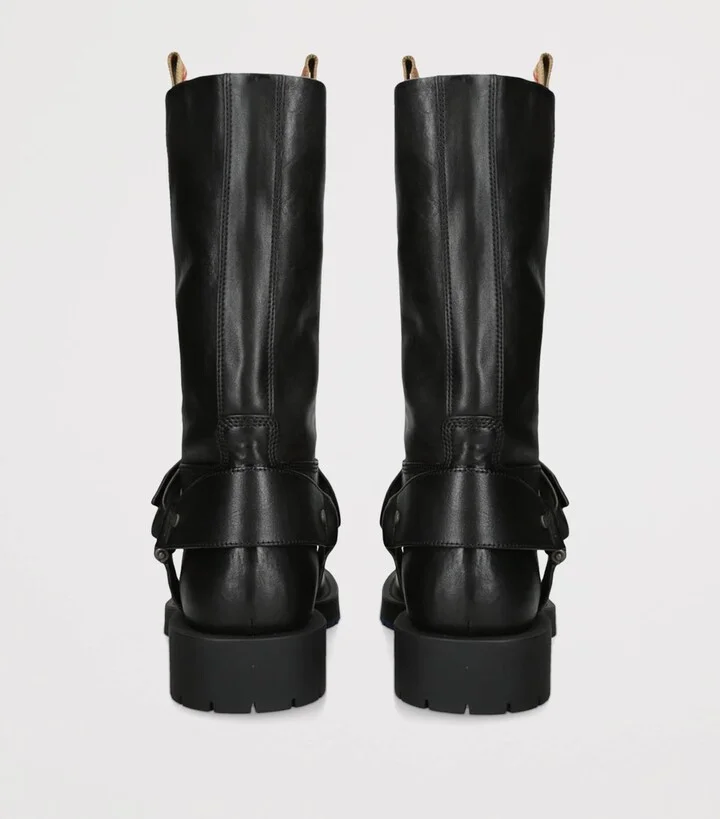 Burberry Leather Soft Saddle Boots - Image 2