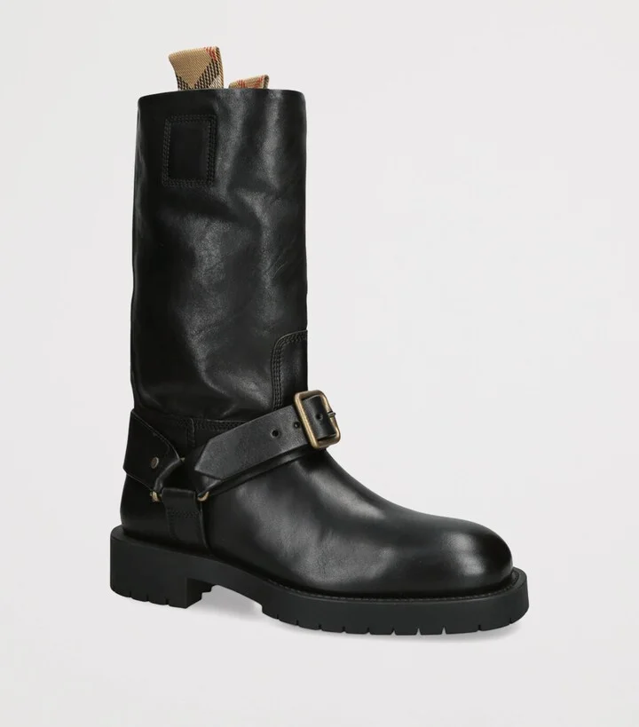 Burberry Leather Soft Saddle Boots - Image 3