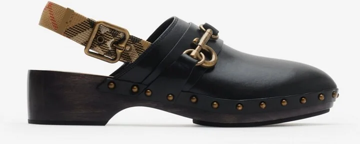 Burberry Leather Trunk Strap Clogs Size: 41