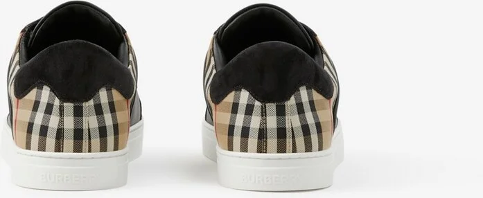 Burberry LeatherSuede and Check Sneakers Size: 39 - Image 3