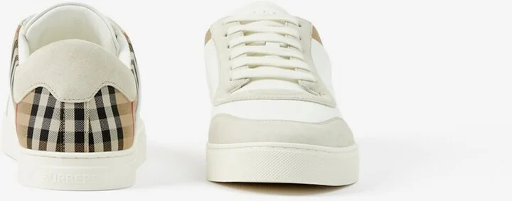 Burberry LeatherSuede and Check Sneakers Size: 39 - Image 5