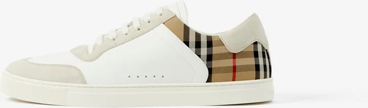 Burberry LeatherSuede and Check Sneakers Size: 39 - Image 6