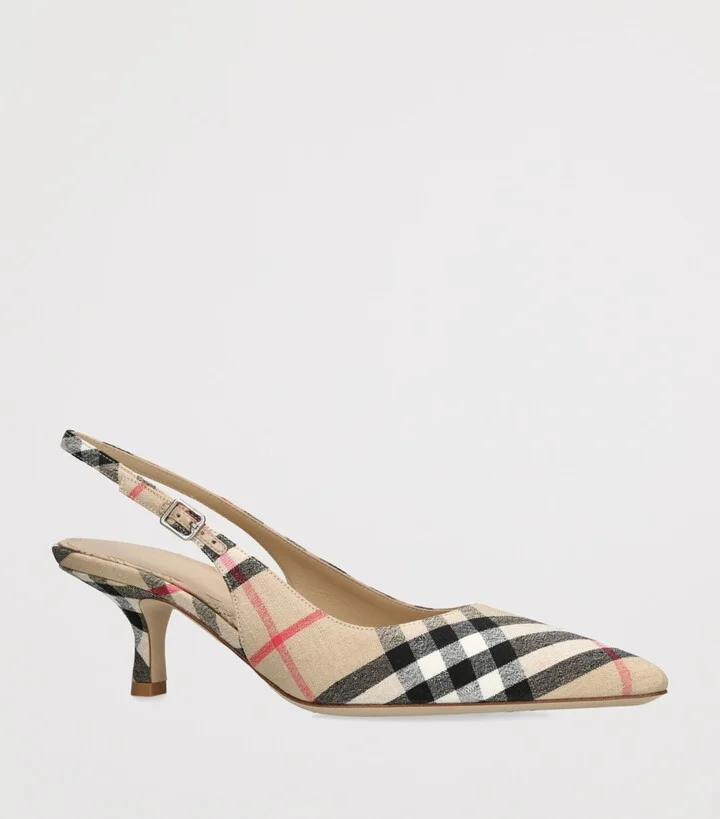 Burberry Lf Dame Slingback Heels 55 - Image 3