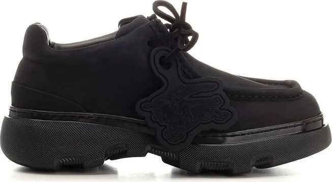 Burberry Logo Charm Lace-Up Derby Shoes