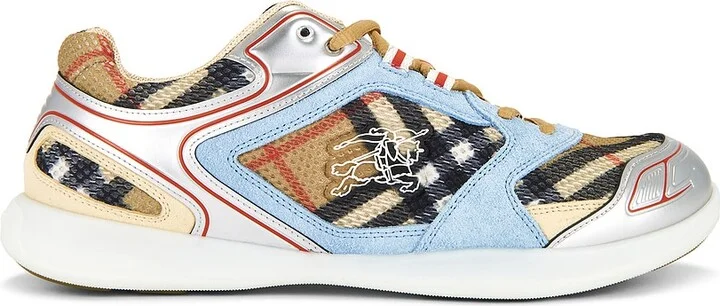 Burberry Matrix Sport Sneaker in Tan,Blue