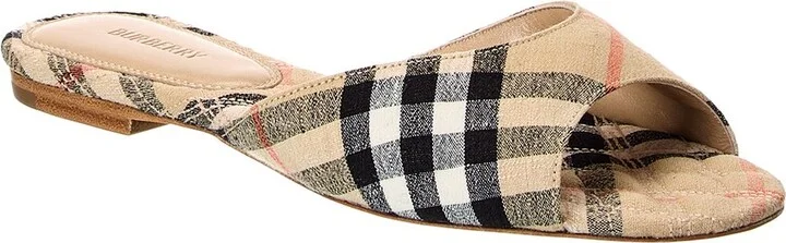 Burberry Mews Check Linen Sandal