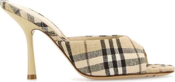 Burberry 'Mews' Cream Fabric Mules