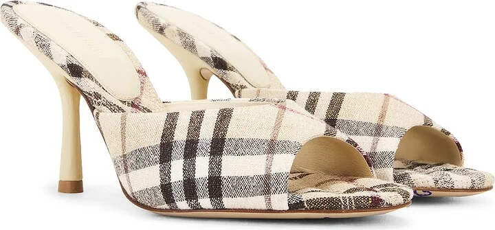 Burberry Mews Mule Sandal in Cream - Image 2