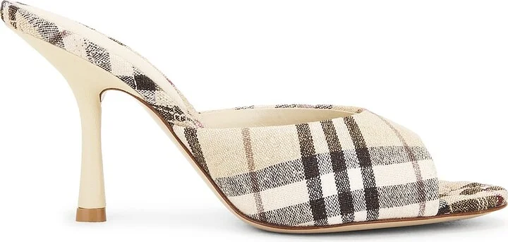Burberry Mews Mule Sandal in Cream