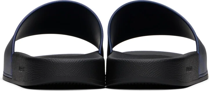 Burberry Navy Check Pool Slides - Image 2
