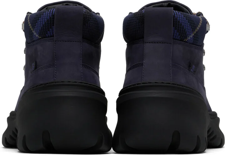 Burberry Navy Nubuck Scoot Hike Boots - Image 2