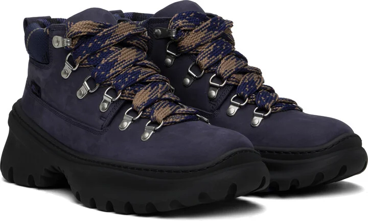 Burberry Navy Nubuck Scoot Hike Boots - Image 4
