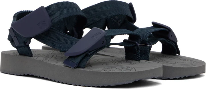 Burberry Navy Trek Sandals - Image 4