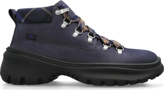 Burberry Nubuck Scoot Hiking Lace-Up Boots