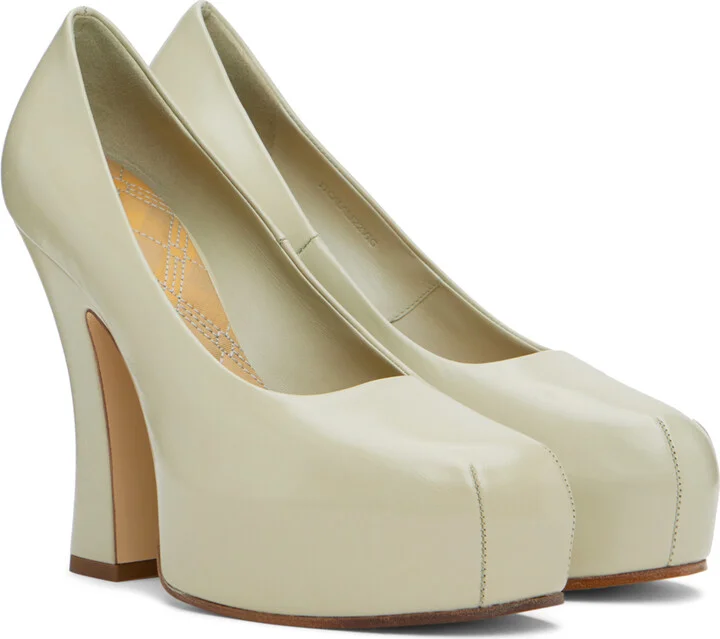 Burberry Off-White Leather Arch Heels - Image 4