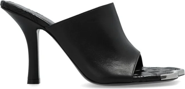 Burberry Open-Toe Slip-On Heeled Mules