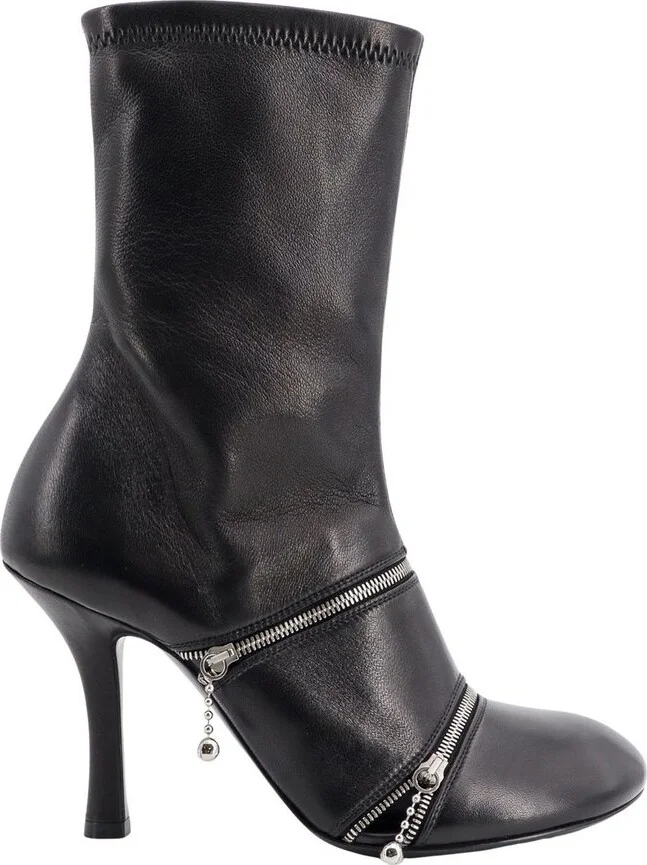 Burberry Peep Zip-Detailed Ankle Boots