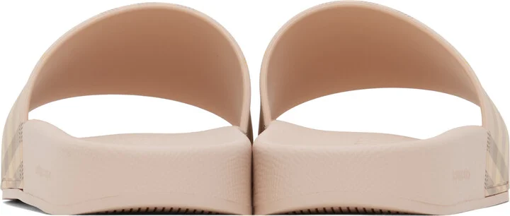 Burberry Pink Check Pool Slides - Image 2