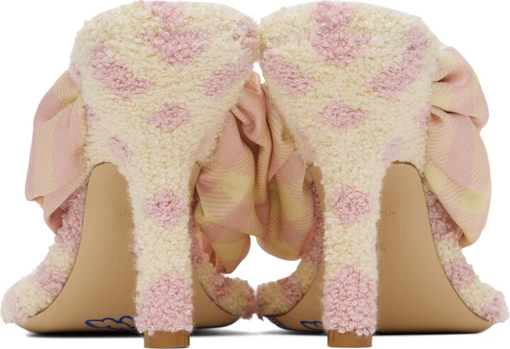 Burberry Pink & Yellow Fabric Heeled Sandals - Image 2