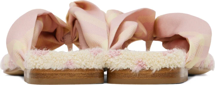 Burberry Pink & Yellow Fabric Sandals - Image 2