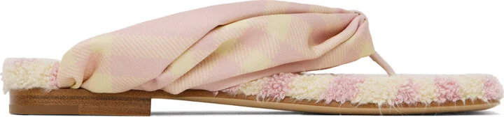 Burberry Pink & Yellow Fabric Sandals