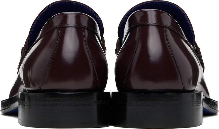 Burberry Purple Leather Barbed Loafers - Image 2