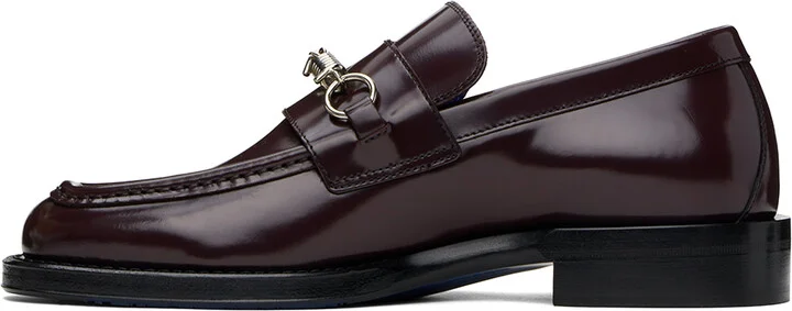 Burberry Purple Leather Barbed Loafers - Image 3
