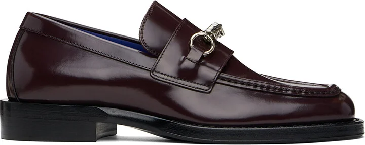 Burberry Purple Leather Barbed Loafers