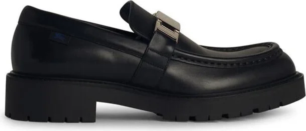 Burberry 'Raft' Black Leather Loafers