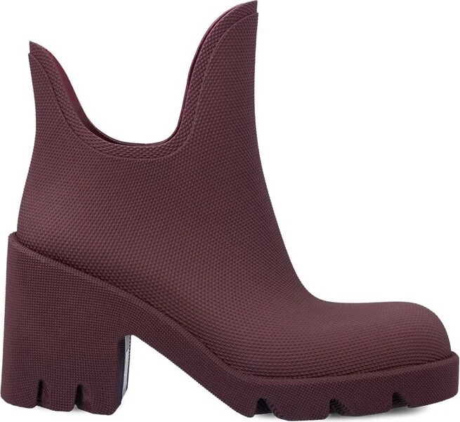 Burberry Round-Toe Slip-On Heeled Boots