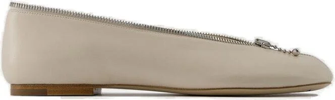 Burberry Sadler Zip Round-Toe Ballerina Shoes