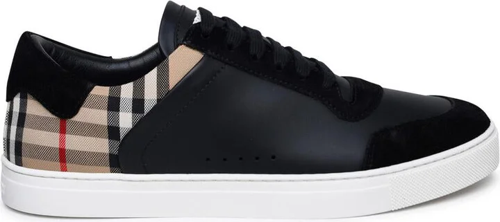 Burberry 'Stevie' Black Leather Sneakers