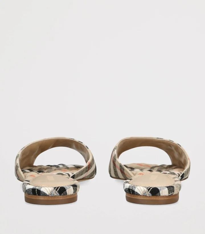 Burberry Stretch-Linen Mew Slides - Image 2