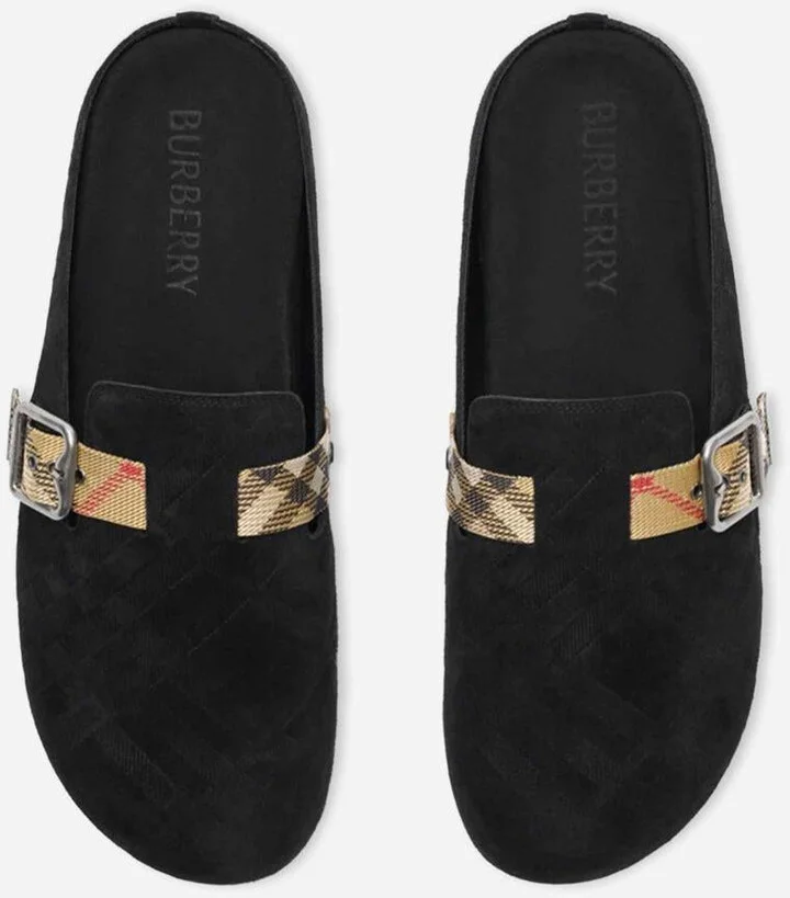 Burberry Suede Clogs - Image 4