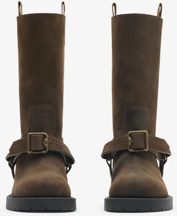 Burberry Suede Soft Saddle Low Boots​ Size: 35 - Image 3