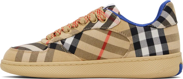 Burberry Tan Check Terrace Sneakers - Image 3