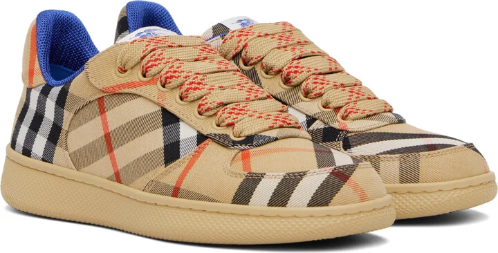 Burberry Tan Check Terrace Sneakers - Image 4