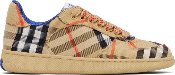 Burberry Tan Check Terrace Sneakers