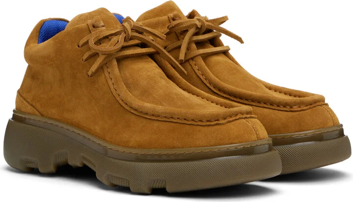 Burberry Tan Suede Creeper Mid Derbys - Image 4